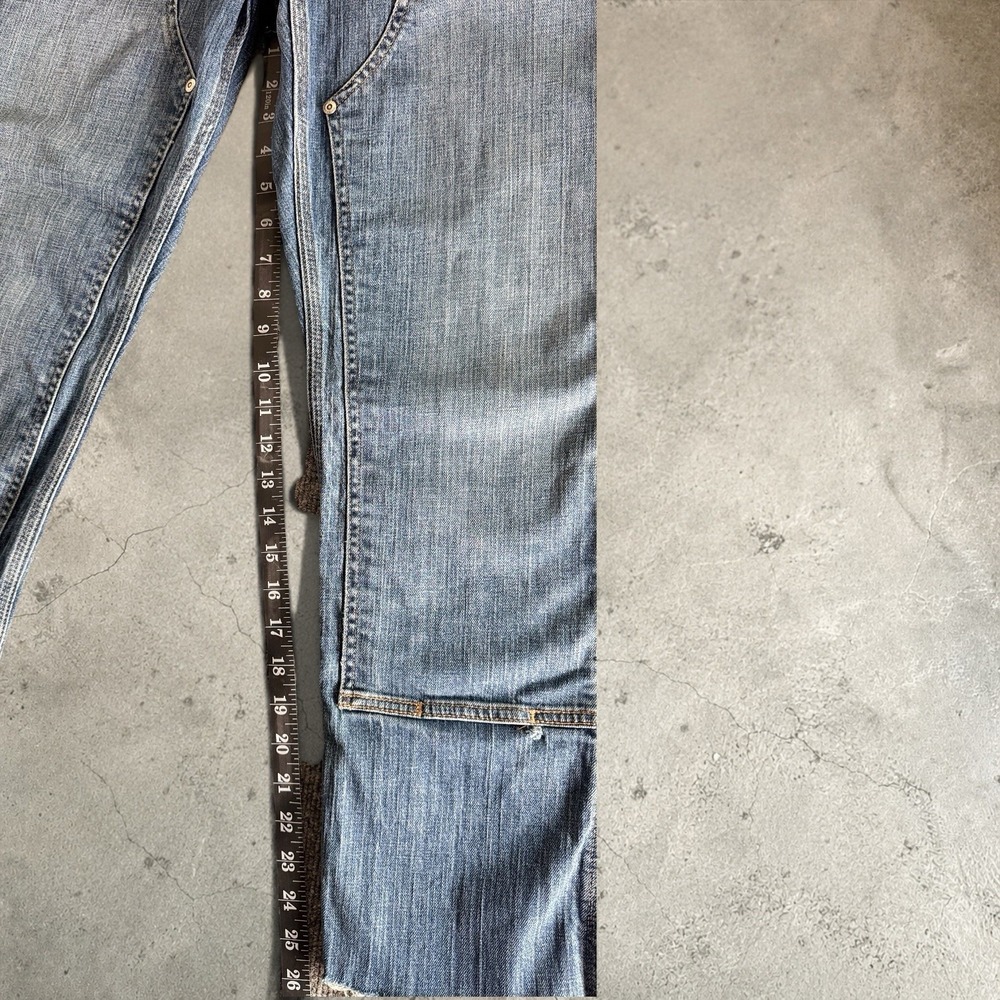 Carhartt Jeans Women 8 Blue WB003‎ Double Knee Carpenter Distressed Raw Hem - Picture 15 of 16
